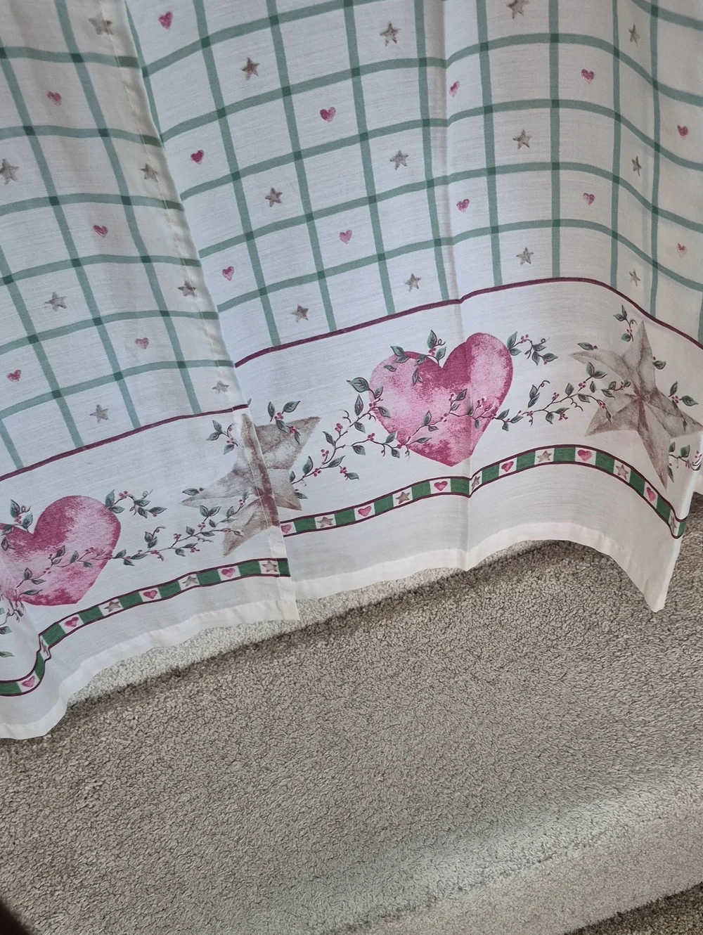 Two Hearts And Stars Curtain Panels 56x37